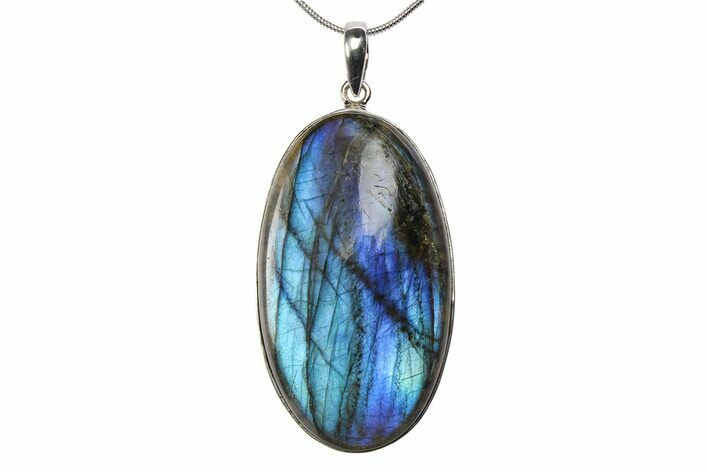 Brilliant Blue Labradorite Pendant (Necklace) - Sterling Silver #382442